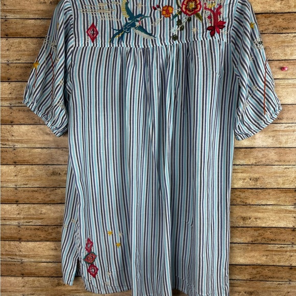 Johnny Was Embroidered Cara Puff Sleeve Effortless Floral Tunic Top Sz XXS - Picture 5 of 9